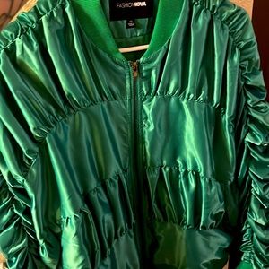 New green shiny jacket